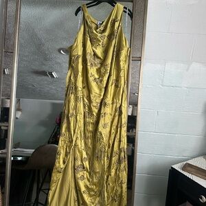 Elegant Yellow Floral Dress